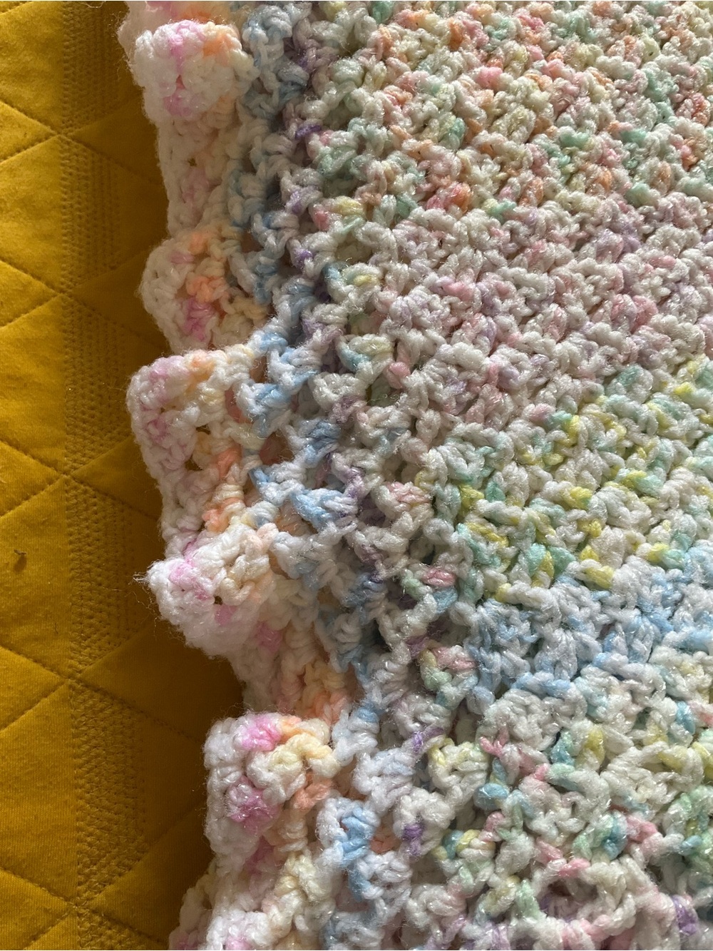 Handmade Pastel Crochet Baby Blanket - Multicolor - Picture 2 of 2